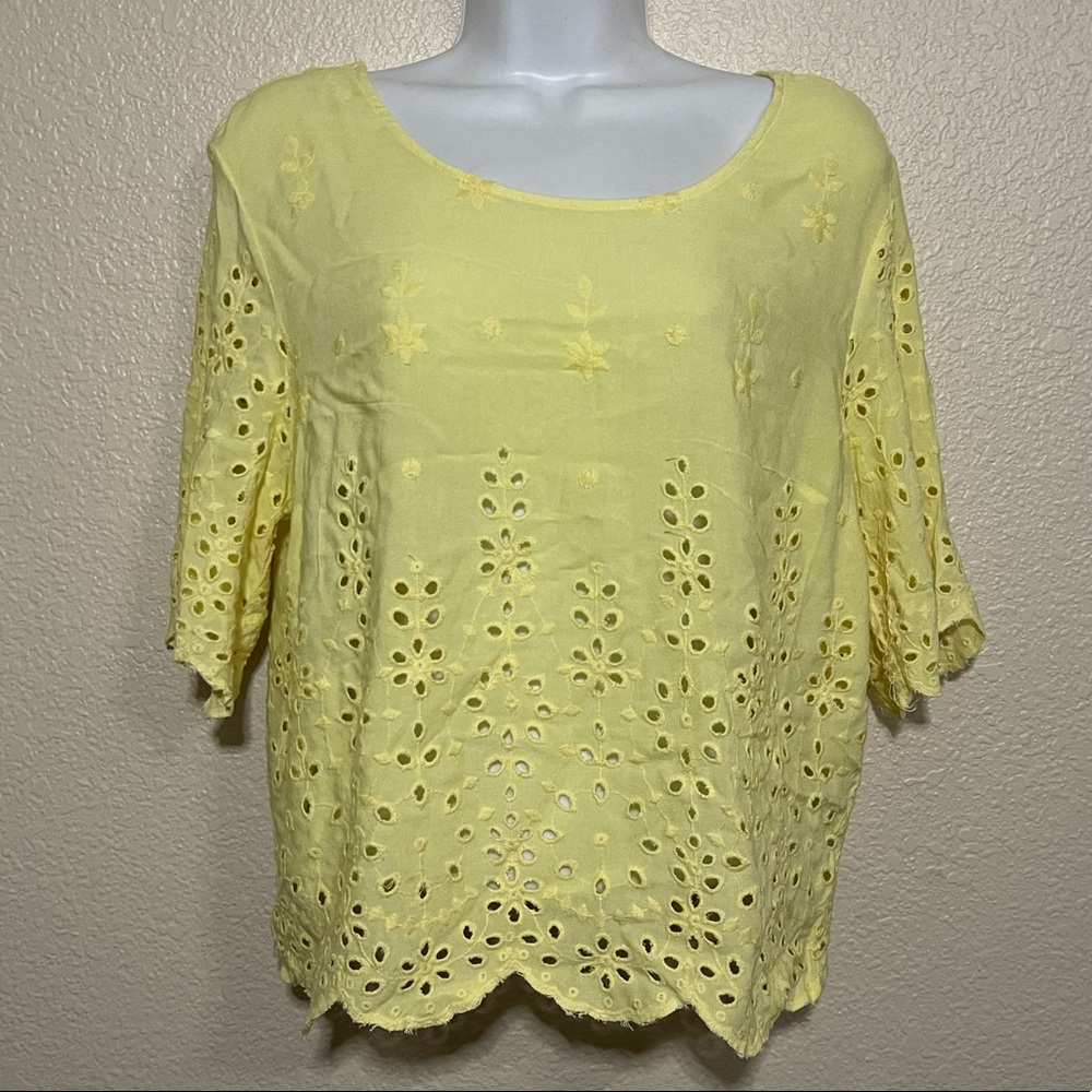 Japna Yellow Short Sleeve Top